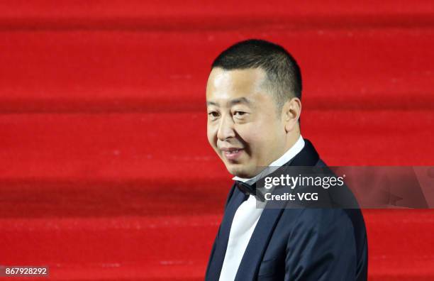 Director Jia Zhangke arrives at the red carpet of the 1st Pingyao Crouching Tiger Hidden Dragon International Film Festival at Pingyao County on...
