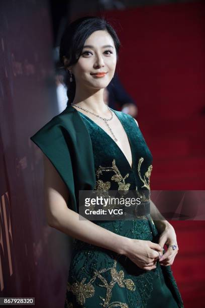 Actress Fan Bingbing arrives at the red carpet of the 1st Pingyao Crouching Tiger Hidden Dragon International Film Festival at Pingyao County on...
