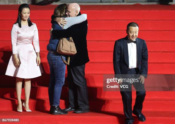 Director Jia Zhangke arrives at the red carpet of the 1st Pingyao Crouching Tiger Hidden Dragon International Film Festival at Pingyao County on...