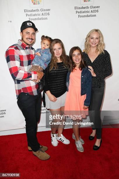 Candice King, Joe King and family attend the Elizabeth Glaser Pediatric AIDS Foundation's 28th Annual "A Time For Heroes" Family Festival at Smashbox...
