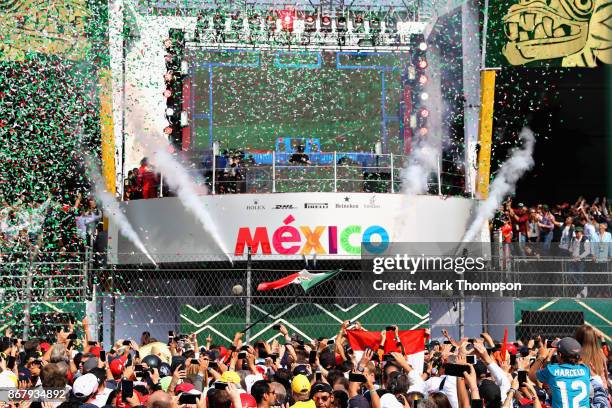 International Dutch DJ, Hardwell becomes the first person to perform on the podium as part of Heineken®s More Than A Race campaign at the Formula...