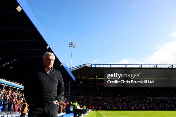 Aston Villa manager Steve Bruce looks on during the Sky Bet Championship match between Birmingham City and Aston Villa at St Andrews on October 29,...