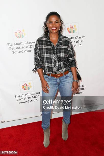 Nia Long attends the Elizabeth Glaser Pediatric AIDS Foundation's 28th Annual "A Time For Heroes" Family Festival at Smashbox Studios on October 29,...