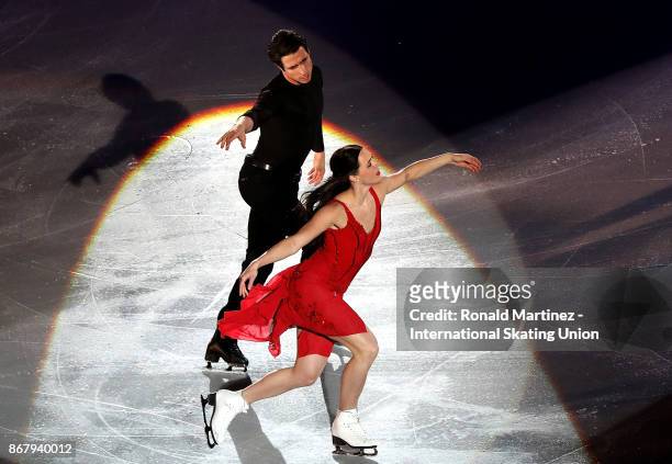 Tessa Virtue and Scott Moir of Canada perform in the exhibition gala during the ISU Grand Prix of Figure Skating at Brandt Centre on October 29, 2017...