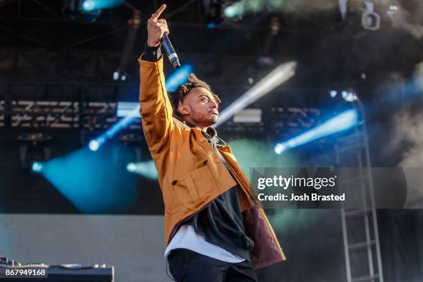 Rapper Amine performs during the Voodoo Music + Arts Experience at City Park on October 29, 2017 in New Orleans, Louisiana.