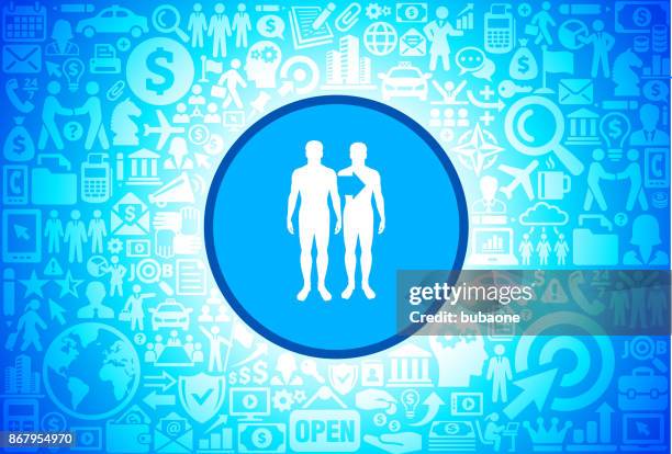 cloning icon on business and finance vector background - case manager healthcare stock illustrations
