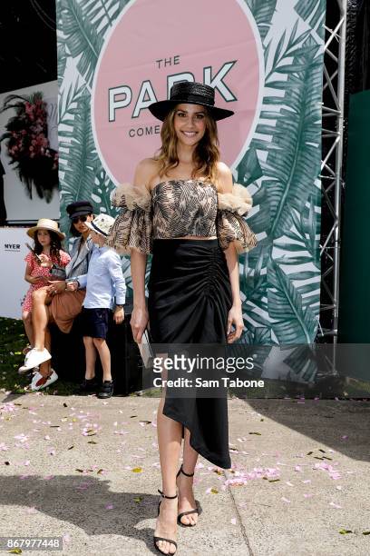 Rachael Finch poses during the Melbourne Cup Carnival Launch at Flemington Racecourse on October 30, 2017 in Melbourne, Australia.