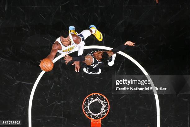 Paul Millsap of the Denver Nuggets shoots the ball against the Brooklyn Nets on October 29, 2017 at Barclays Center in Brooklyn, New York. NOTE TO...