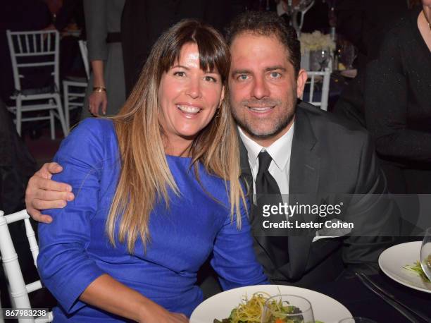 Patty Jenkins and honoree Brett Ratner attend the Jewish National Fund Los Angeles Tree Of Life Dinner at Loews Hollywood Hotel on October 29, 2017...