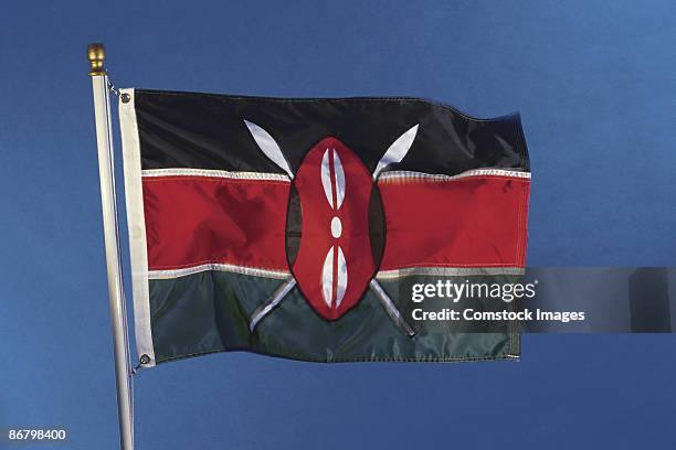 kenyan flag - kenyan flag stock-fotos und bilder