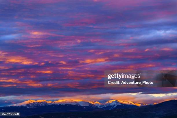 mountains and sunset clouds - gypsum stock pictures, royalty-free photos & images