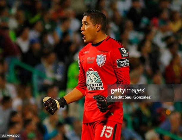 Alfonso Blanco, goalkeeper of Pachuca celebrates during the 15th round match between Santos Laguna and Pachuca as part of the Torneo Apertura 2017...