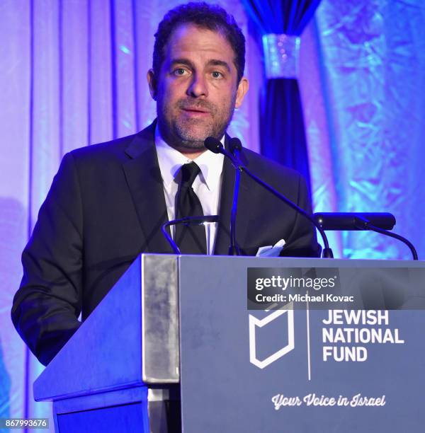 Honoree Brett Ratner accepts the Tree of Life Award onstage during the Jewish National Fund Los Angeles Tree Of Life Dinner at Loews Hollywood Hotel...