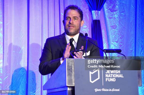 Honoree Brett Ratner accepts the Tree of Life Award onstage during the Jewish National Fund Los Angeles Tree Of Life Dinner at Loews Hollywood Hotel...
