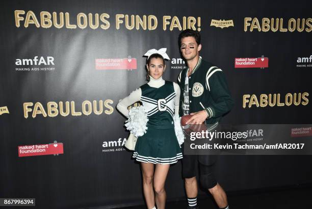 Lauren Gaudette and Garrett Neff at the 2017 amfAR & The Naked Heart Foundation Fabulous Fund Fair at the Skylight Clarkson Sq on October 28, 2017 in...