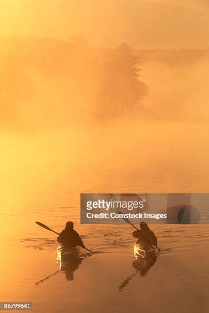 people sea-kayaking - muskoka stockfoto's en -beelden