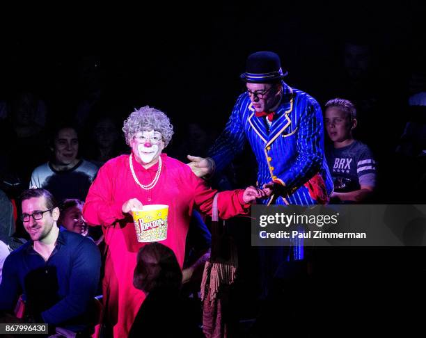 Barry 'Grandma' Lubin and Joel Jeske perform at the Big Apple Circus 40th Anniversary Opening Night at Damrosch Park, Lincoln Center on October 29,...