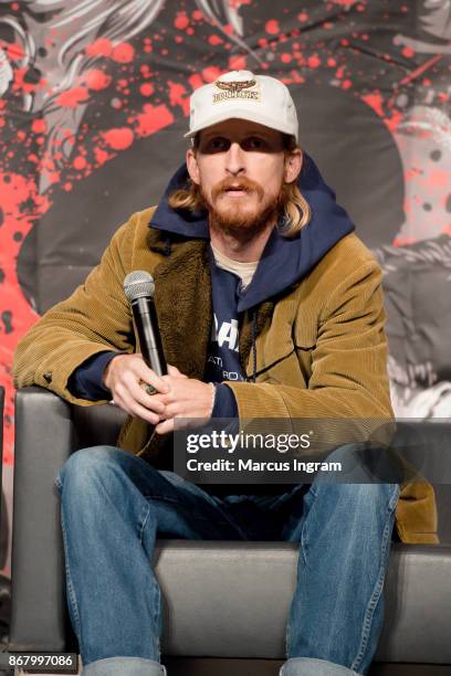 Actor Austin Amelio onstage during the 2017 Walker Stalker Con Atlanta at Georgia World Congress Center on October 29, 2017 in Atlanta, Georgia.