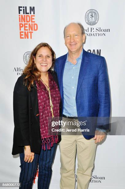 Lydia Dean Pilcher and Vice President of the Alfred P. Sloan Foundation Doron Weber attend Sloan Film Summit 2017 - Day 3 on October 29, 2017 in Los...