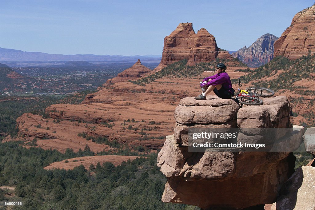 Woman with mountain-bike