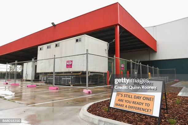 The site for Amazon's first Australian distribution centre is seen on October 30, 2017 in Dandenong, Australia. The online retail giant is preparing...