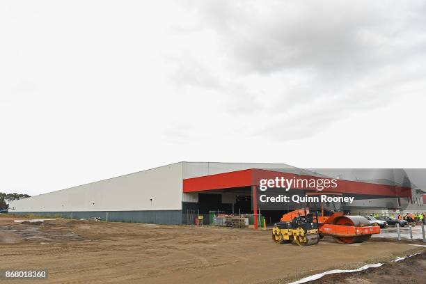 The site for Amazon's first Australian distribution centre is seen on October 30, 2017 in Dandenong, Australia. The online retail giant is preparing...