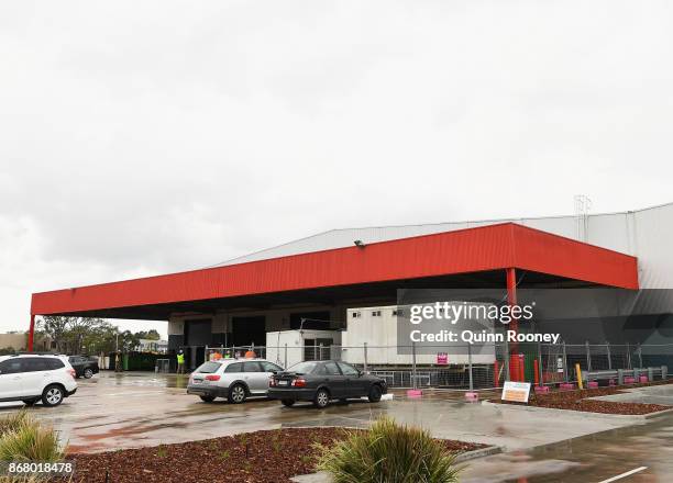 The site for Amazon's first Australian distribution centre is seen on October 30, 2017 in Dandenong, Australia. The online retail giant is preparing...