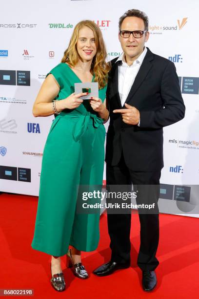 Myrna Drews and Frank Godt attend the German television award by the Deutsche Akademie fuer Fernsehen at Museum Ludwig on October 28, 2017 in...