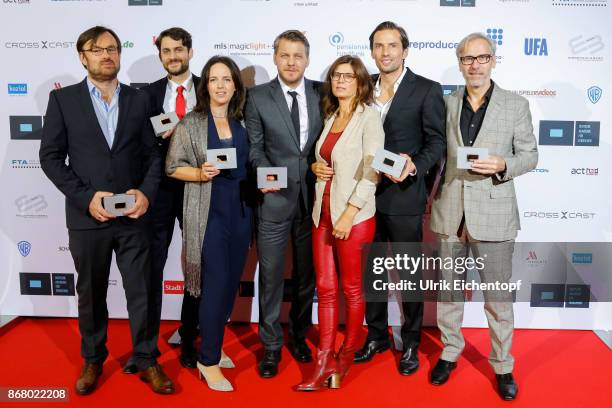 Karsten Rühle, Christian Honeck, Prof. Dr. Eva Stadler, Marvin Kren, Iris Baumüller, Qurin Berg and Stefan Will attend the German television award by...