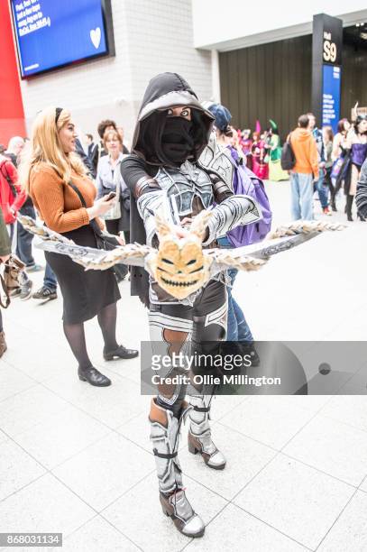 Cosplayer in character during Day 3 of the MCM London Comic Con 2017 held at the ExCel on October 29, 2017 in London, England.