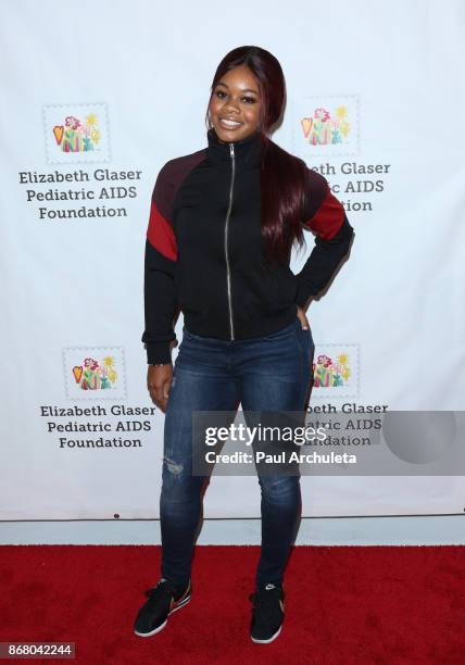 Former Gymnast Gabby Douglas attends the Elizabeth Glaser Pediatric AIDS Foundation's 28th Annual "A Time For Heroes" Family Festival at Smashbox...