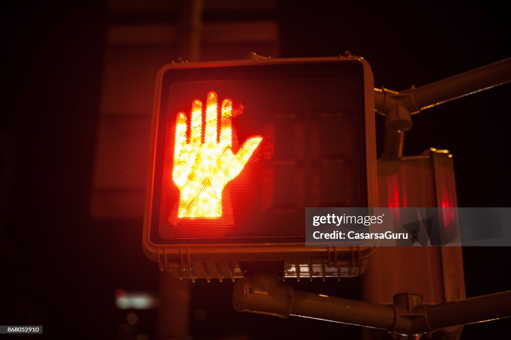 Pedestrian Stop Sign in New York City