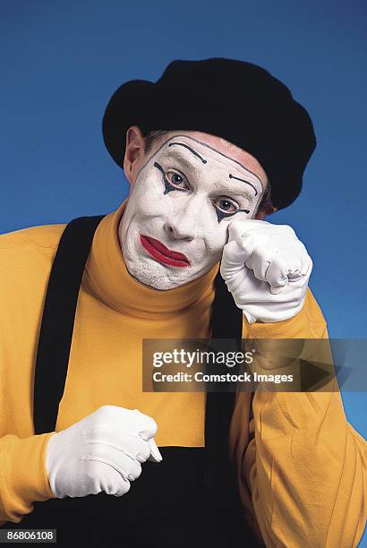 mime crying - sad clown stock pictures, royalty-free photos & images