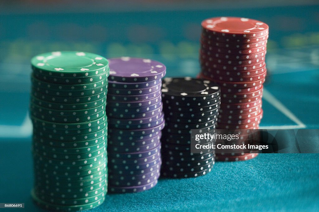 Stacks of poker chips