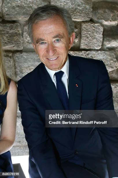 Owner of LVMH Luxury Group Bernard Arnault attends the Louis Vuitton show as part of the Paris Fashion Week Womenswear Spring/Summer 2018 on October...