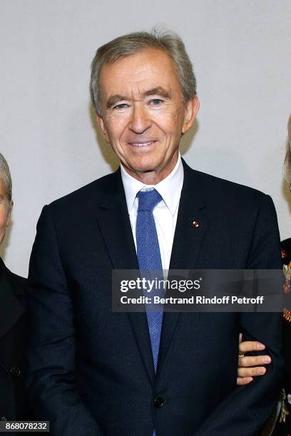 Owner of LVMH Luxury Group Bernard Arnault attends the Christian Dior show as part of the Paris Fashion Week Womenswear Spring/Summer 2018 on...