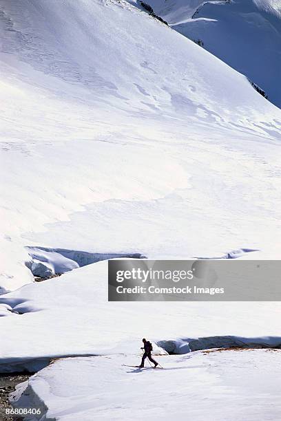 skier ski-touring - olafsvik stock pictures, royalty-free photos & images