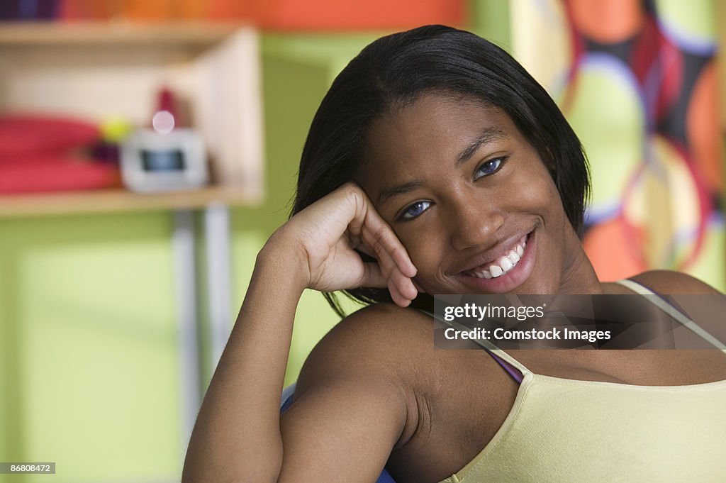 Girl relaxing and smiling
