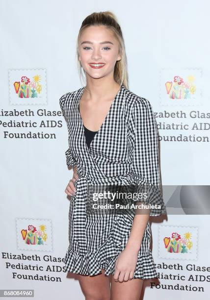 Actress Lizzy Greene attends the Elizabeth Glaser Pediatric AIDS Foundation's 28th Annual "A Time For Heroes" Family Festival at Smashbox Studios on...