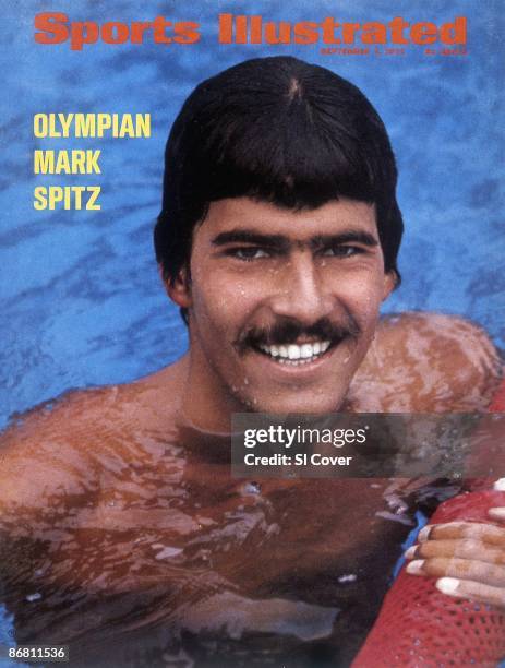 September 4, 1972 Sports Illustrated via Getty Images Cover: Olympic Swimming: Closeup portrait of Mark Spitz in water. Chicago, IL 8/12/1972 CREDIT:...