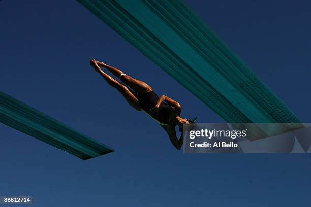 Diana Pineda of Colombia dives during the Womens three Meter preliminaries at the Fort Lauderdale Aquatic Center during Day 2 of the AT&T USA Diving...