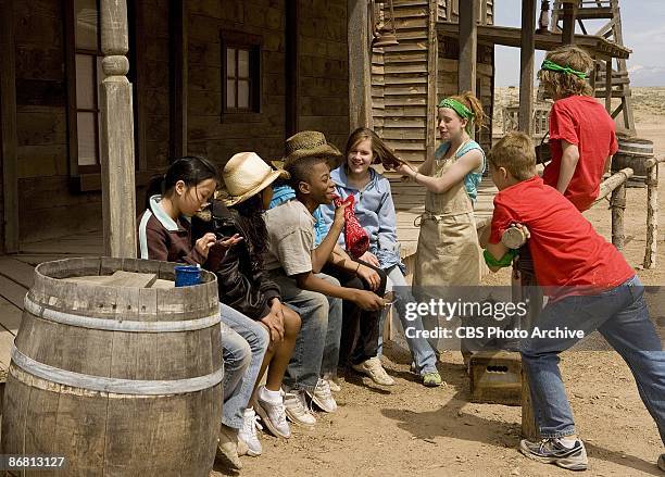 Kelsey, Jasmine Daniel, Migle, Laurel, Blaine and Hunter enjoying a moment in KID NATION, the new reality series which will premiere Wednesdays on...