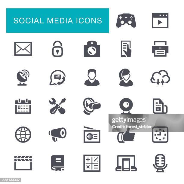 social-media-symbole - pressemappe stock-grafiken, -clipart, -cartoons und -symbole