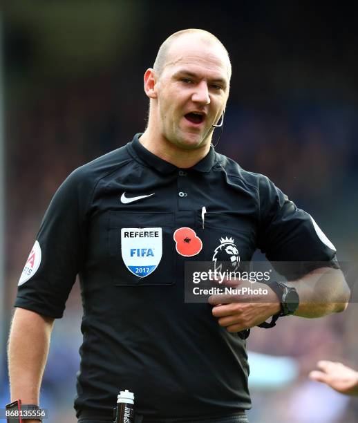 Referee Bobby Madley during Premier League match between Crystal Palace and West Ham United at Selhurst Park Stadium, London, England on 28 Oct 2017.