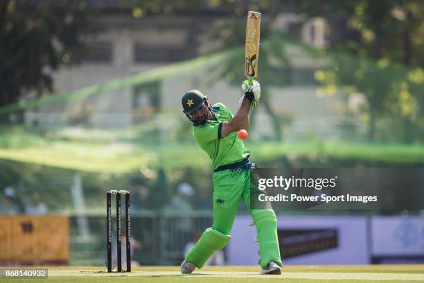 Hammad Azam of Pakistan hits a shot during Day 1 of Hong Kong Cricket World Sixes 2017 Group A match between South Africa vs Pakistan at Kowloon...