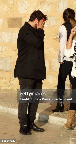 Antonio Orozco attends Susana Prat's funeral, his ex girlfriend and mother of his son Jan on October 27, 2017 in Sitges, Spain. Susana Prat died last...