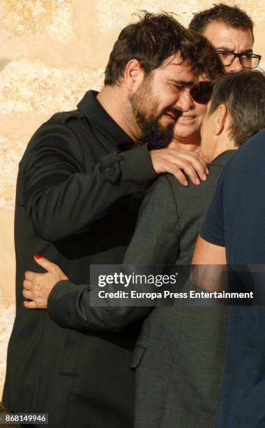 Antonio Orozco attends Susana Prat's funeral, his ex girlfriend and mother of his son Jan on October 27, 2017 in Sitges, Spain. Susana Prat died last...