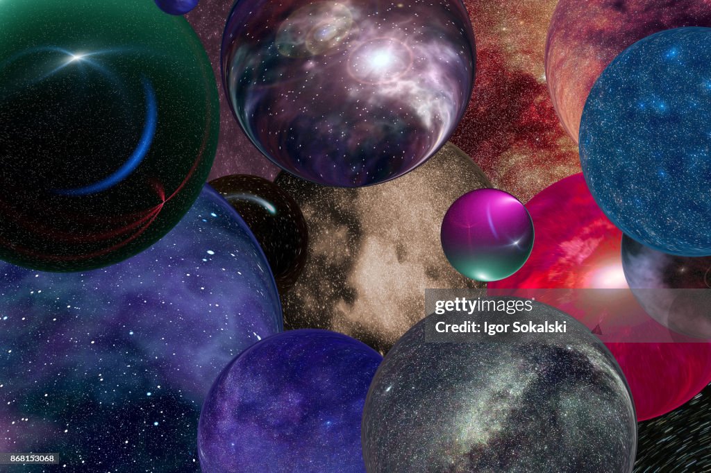 Multiple universes in the infinite  space