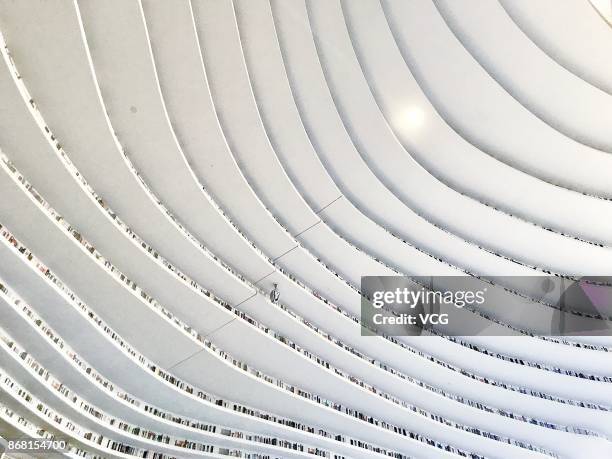 The Tianjin Binhai New Area Library, called 'the eye of Binhai', is located at the cultural center of Binhai New Area on October 29, 2017 in Tianjin,...