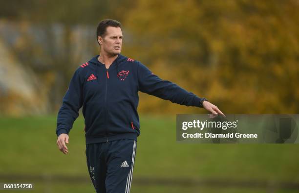 Limerick , Ireland - 30 October 2017; Munster director of rugby Rassie Erasmus during Munster Rugby Squad Training at the University of Limerick in...